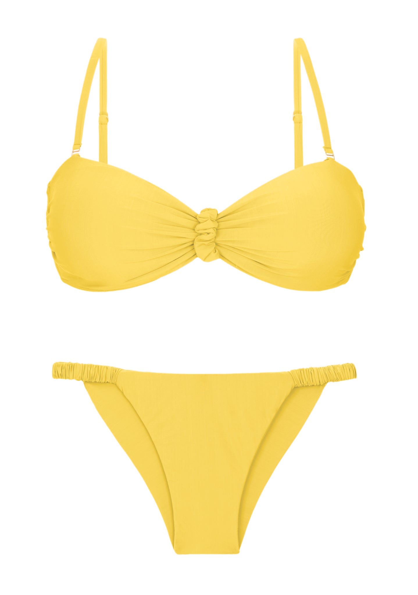 Product Front: Rio De Sol Conjunto Set Amarelo Bandeau-Crispy Cheeky-Crispy