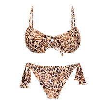Cargar imagen en el visor de la galería, Product Front: Rio De Sol Conjunto Set Leopard Balconet-Tie Italy
