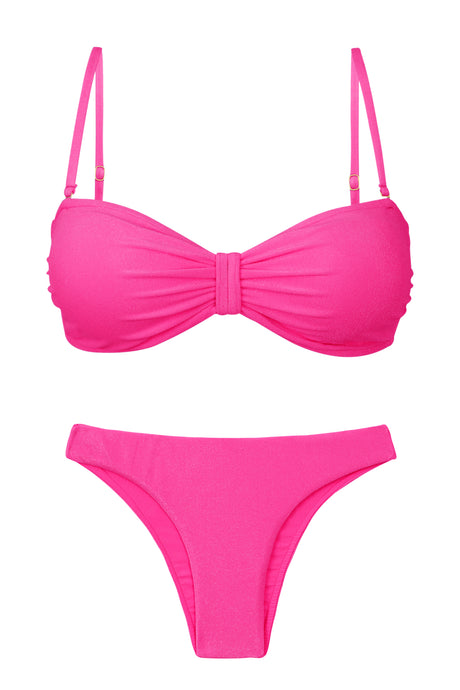 Product Front: Rio De Sol Conjunto Set Malibu-Rosa Bandeau-Duo Essential