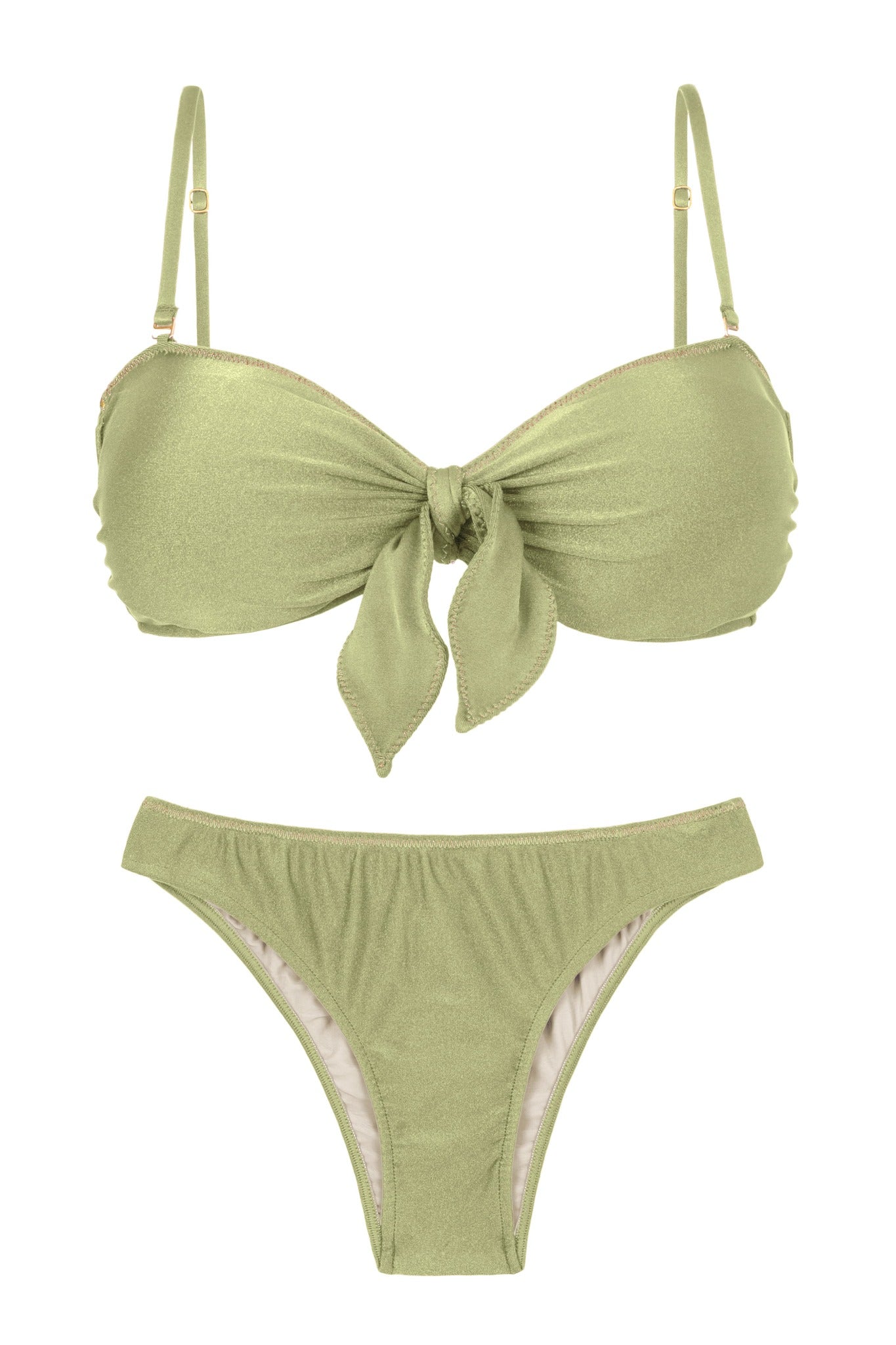 Product Front: Rio De Sol Conjunto Set Oliva Bandeau-No Essential