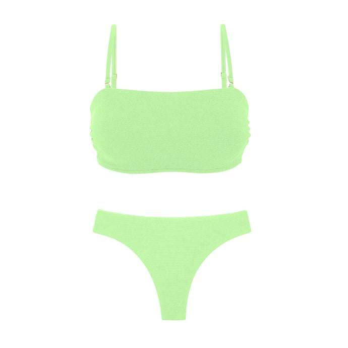 Product Front: Rio De Sol Conjunto Set Sand-Menta Bandeau-Reto Nice-Fio