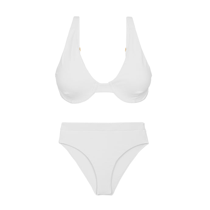 Product Front: Rio De Sol Conjunto Set Sand-White Chantal Kora