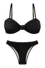 Cargar imagen en el visor de la galería, Product Front: Rio De Sol Conjunto Set Shimmer-Black Bandeau-Joy Essential
