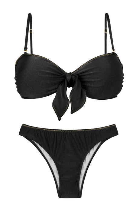 Product Front: Rio De Sol Conjunto Set Shimmer-Black Bandeau-No Essential