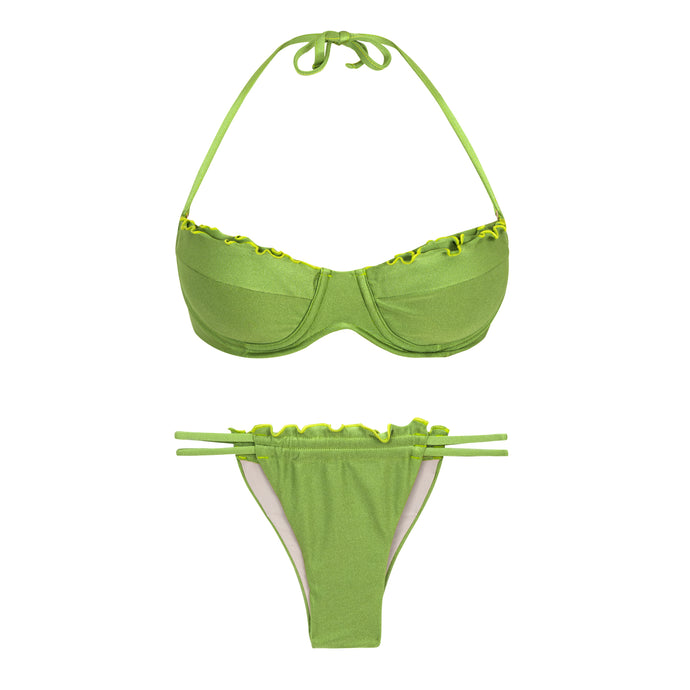 Product Front: Rio De Sol Conjunto Set Shimmer-Botanica Balconet-Frufru Pipa-Frufru