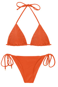 Product Front: Rio De Sol Conjunto Set Shimmer-Paprica Tri-Inv Cheeky-Tie