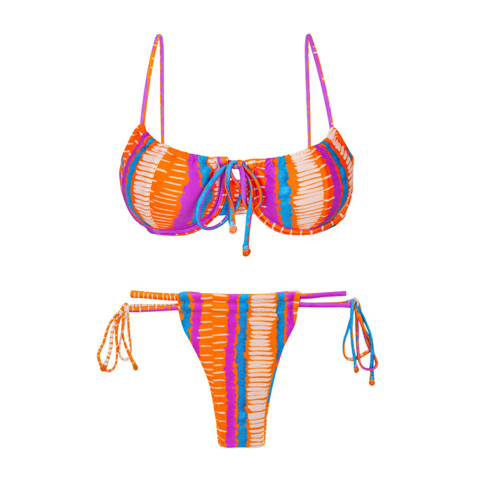 Product Front: Rio De Sol Conjunto Set Stripes Balconet-Tie Pipa