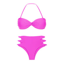 Cargar imagen en el visor de la galería, Product Front: Rio De Sol Conjunto Set Vita-Pink Twist Highwaist-Spin
