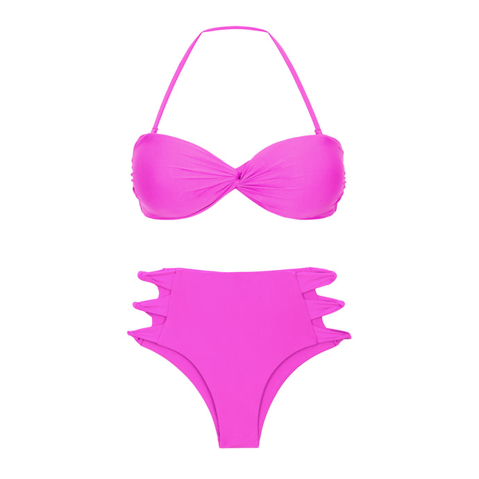 Product Front: Rio De Sol Conjunto Set Vita-Pink Twist Highwaist-Spin