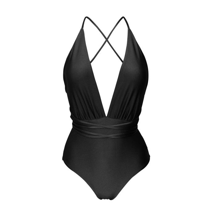 Product Front: Rio De Sol Una Pieza Shimmer-Black New Vegas