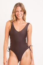 Cargar imagen en el visor de la galería, Gallery: Rio De Sol Una Pieza Shimmer-Coffee Zoe
