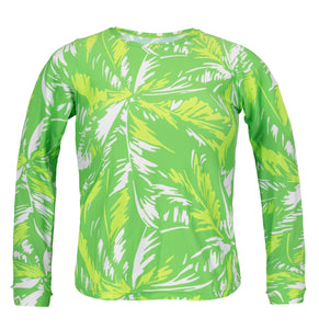 Product Front: Rio De Sol Sostén Top Green-Palms Rash-Guard