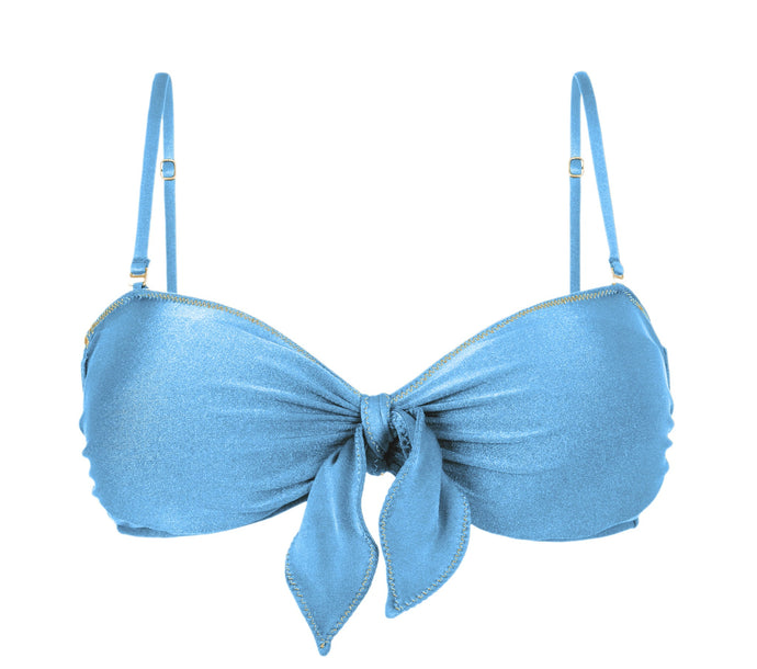 Product Front: Rio De Sol Sostén Top Shimmer-Baltic-Sea Bandeau-Knot