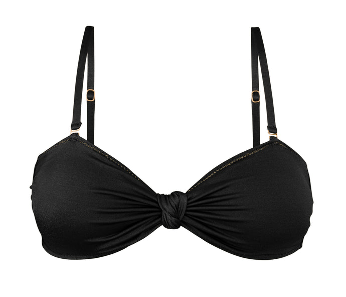 Product Front: Rio De Sol Sostén Top Shimmer-Black Bandeau-Joy