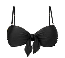 Cargar imagen en el visor de la galería, Product Front: Rio De Sol Sostén Top Shimmer-Black Bandeau-No

