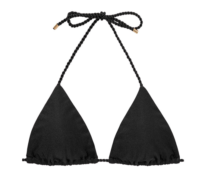 Product Front: Rio De Sol Sostén Top Shimmer-Black Tri-Rope