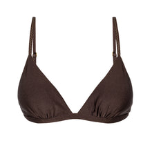 Cargar imagen en el visor de la galería, Product Front: Rio De Sol Sostén Top Shimmer-Coffee Tri-Fixo
