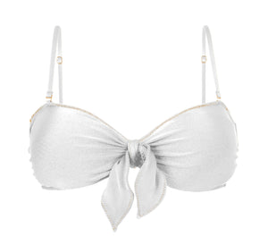 Product Front: Rio De Sol Sostén Top Shimmer-White Bandeau-Knot