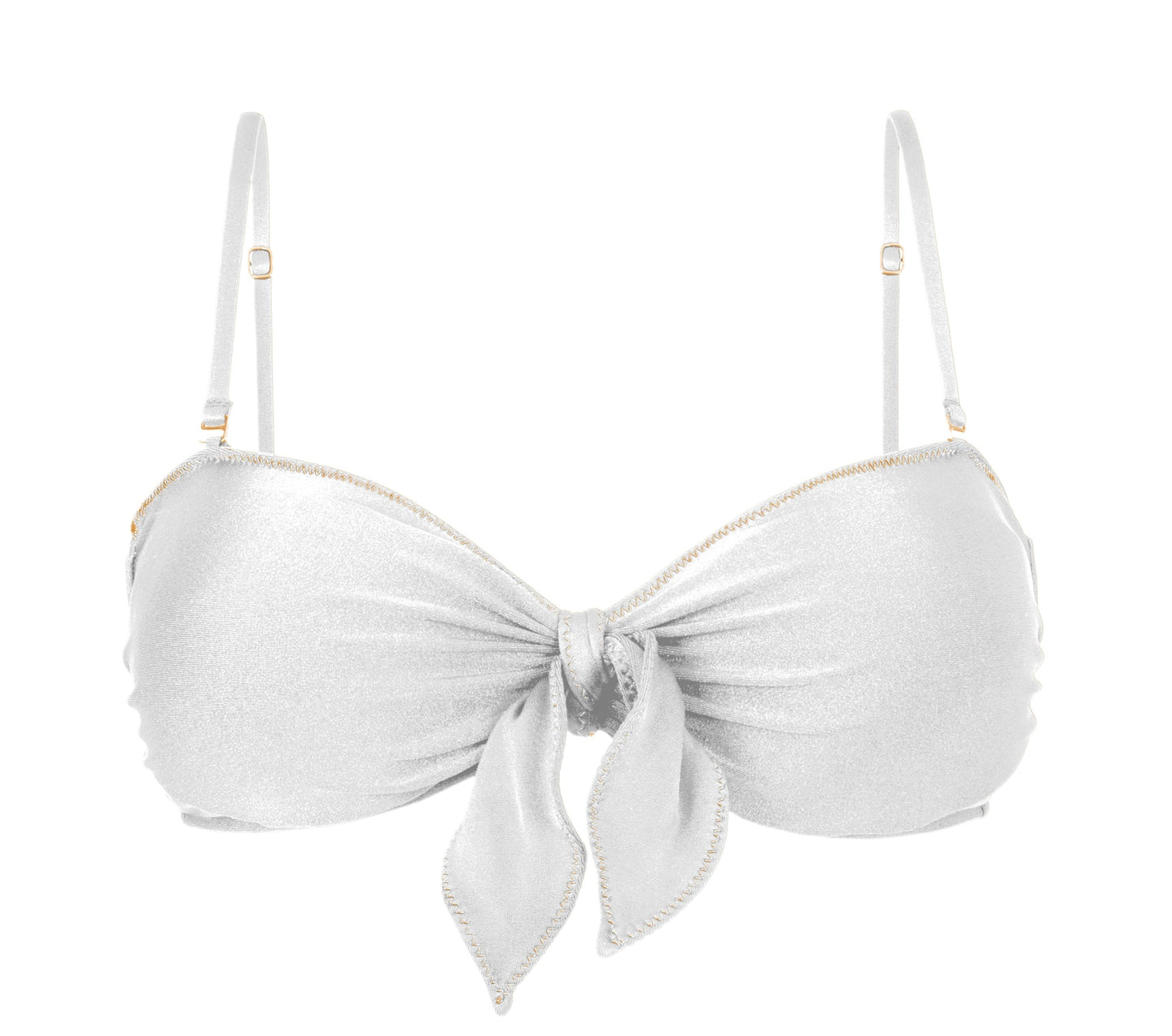 Product Front: Rio De Sol Sostén Top Shimmer-White Bandeau-Knot