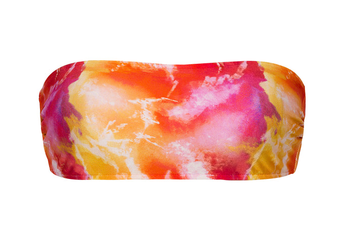 Product Front: Rio De Sol Sostén Top Tiedye-Red Bandeau-Reto